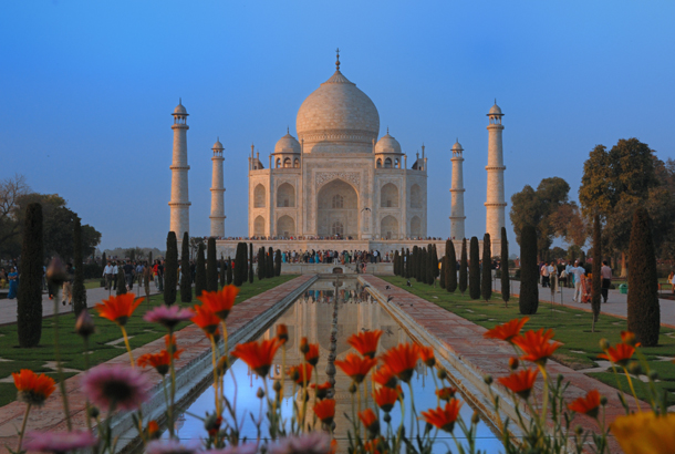 The Taj Mahal in the evening