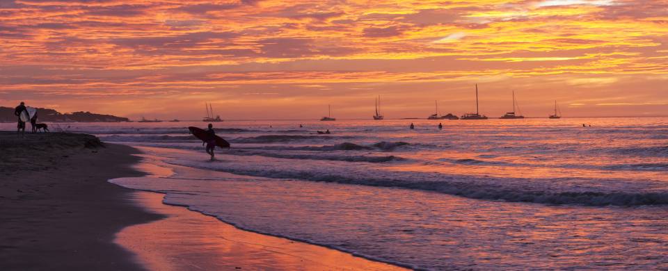 Pink Beach at Sunset on Playa Tamarindo in Costa Rica