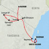 Tanzania & Zanzibar - 10 days Map