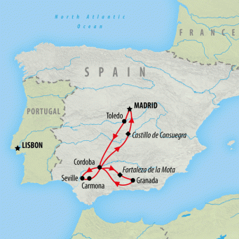 Toledo, Cordoba & Seville - 4 days map