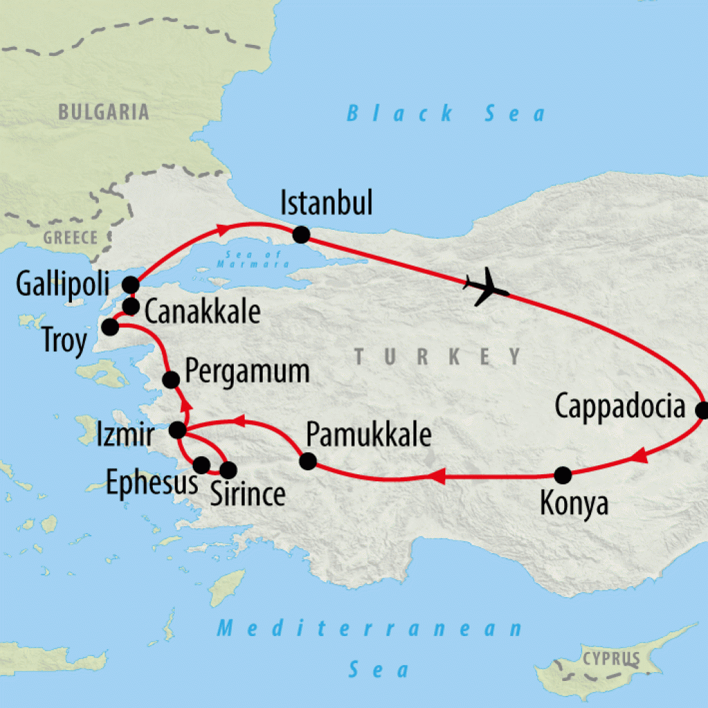 Treasures of Turkey - 11 days map