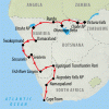 Victoria Falls to Table Mountain - 20 days Map