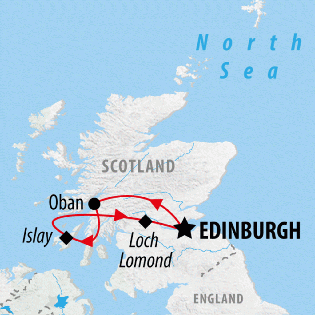 Whisky Coast & Loch Lomond - 4 days map