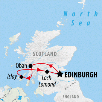 Whisky Coast & Loch Lomond - 4 days map