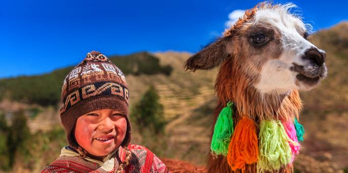 A boy and his llama | Peru | South America