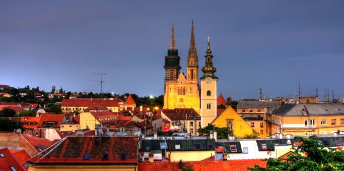 Evening skyline of Zagreb | Croatia