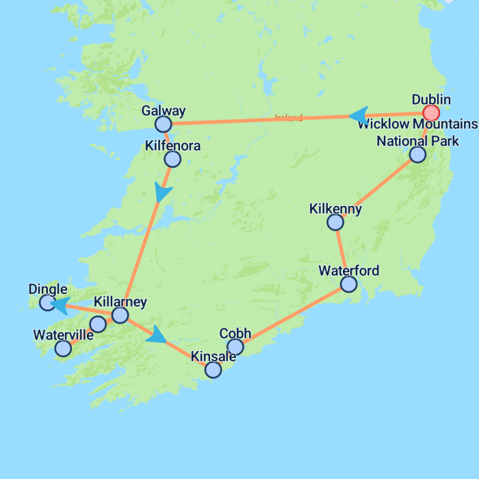 tourhub | On The Go Tours | Land of Saints & Scholars - 7 days | Tour Map