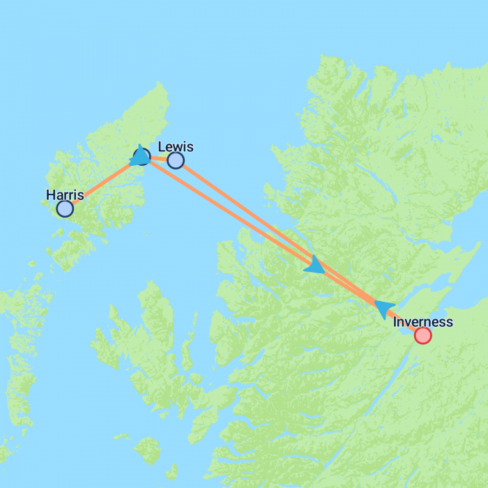 tourhub | On The Go Tours | Inverness to the Outer Hebrides (Hotel) - 3 days | Tour Map