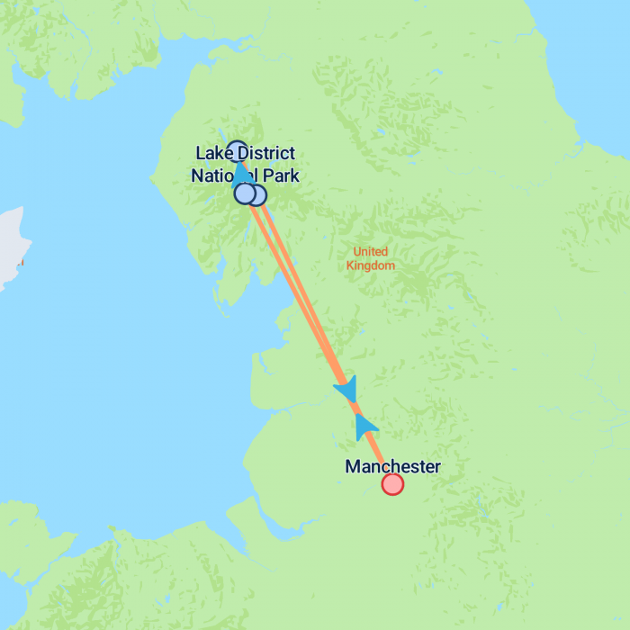 tourhub | On The Go Tours | Lake District From Manchester (Hotel) - 3 days | Tour Map