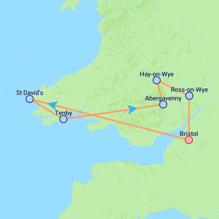 tourhub | On The Go Tours | Scenic South Wales - 3 days | Tour Map