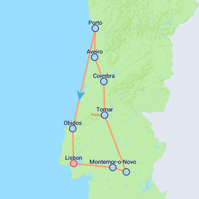 tourhub | On The Go Tours | Totally Portugal - 8 days | Tour Map