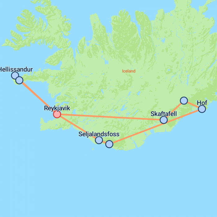 tourhub | On The Go Tours | Iceland Winter Express - 4 days  | Tour Map