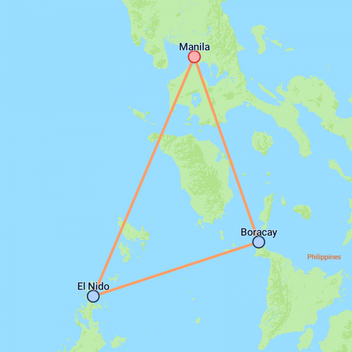 tourhub | On The Go Tours | El Nido & Boracay Uncovered - 10 days | Tour Map