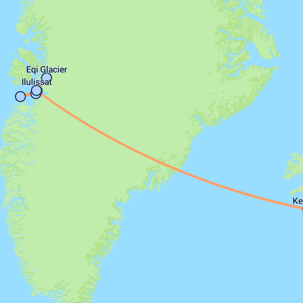 Greenland Express & Whale Watching - 5 days map