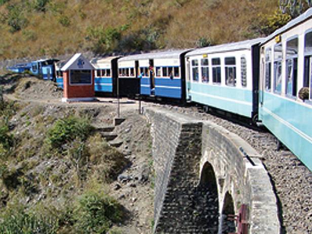 Houses in the side of the cliff in Shimla